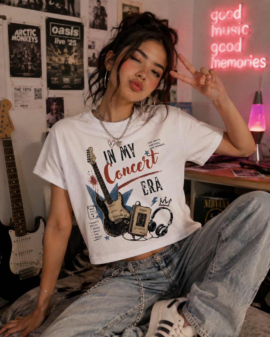 In My Concert Era Graphic T-Shirt | Vintage Music Festival Tee | Guitar & Headphones Streetwear | NXTBIAS