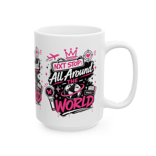 All Around the World Mug | Travel Passport Plane Globe Design