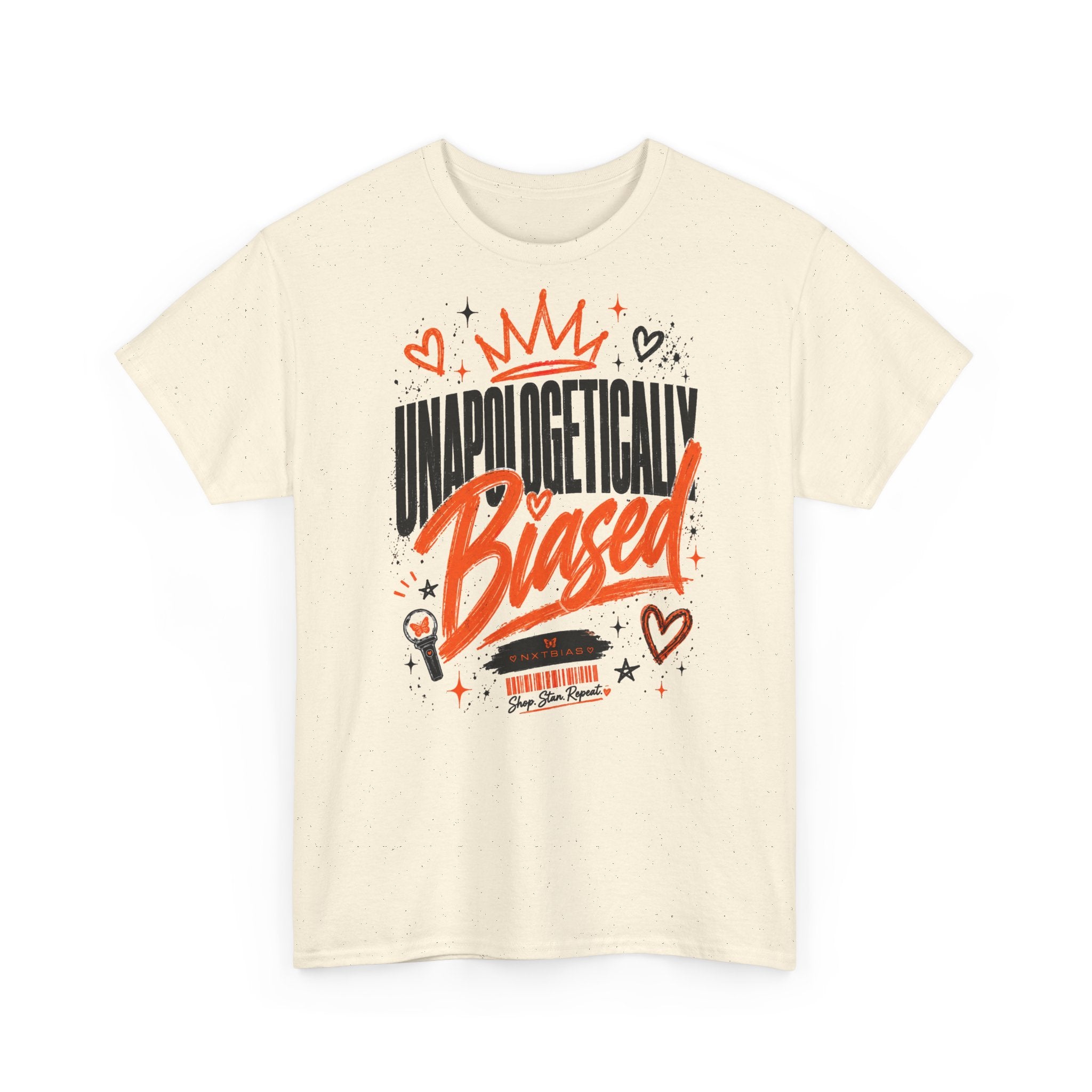 Unapologetically Biased K-pop Tee | Crown & Hearts Script