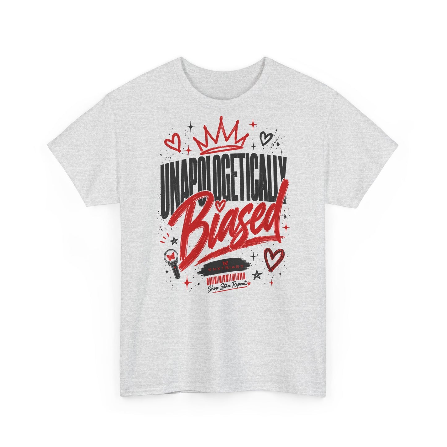 Unapologetically Biased K-pop Tee | Crown & Hearts Script
