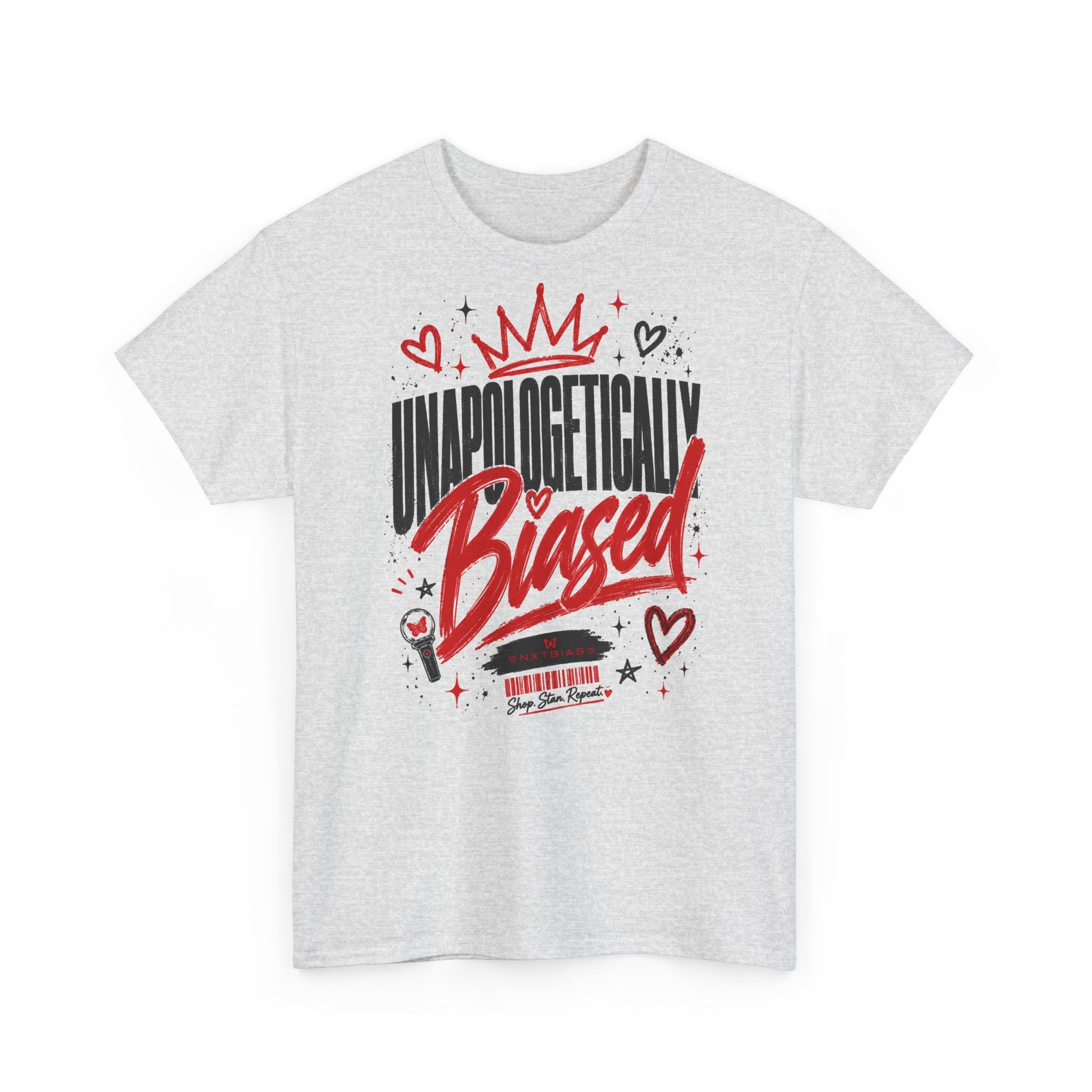 Unapologetically Biased K-pop Tee | Crown & Hearts Script