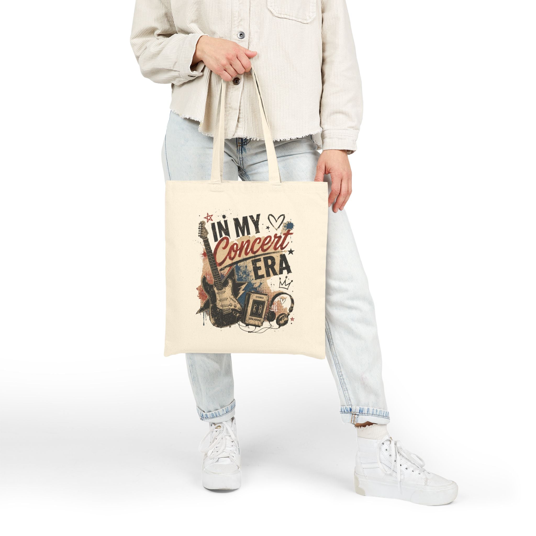 In My Concert Era Tote Bag | Music Guitar Headphones Canvas