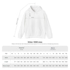 Size chart for the Bias Energy K-pop-inspired graphic hoodie with garment measurements
