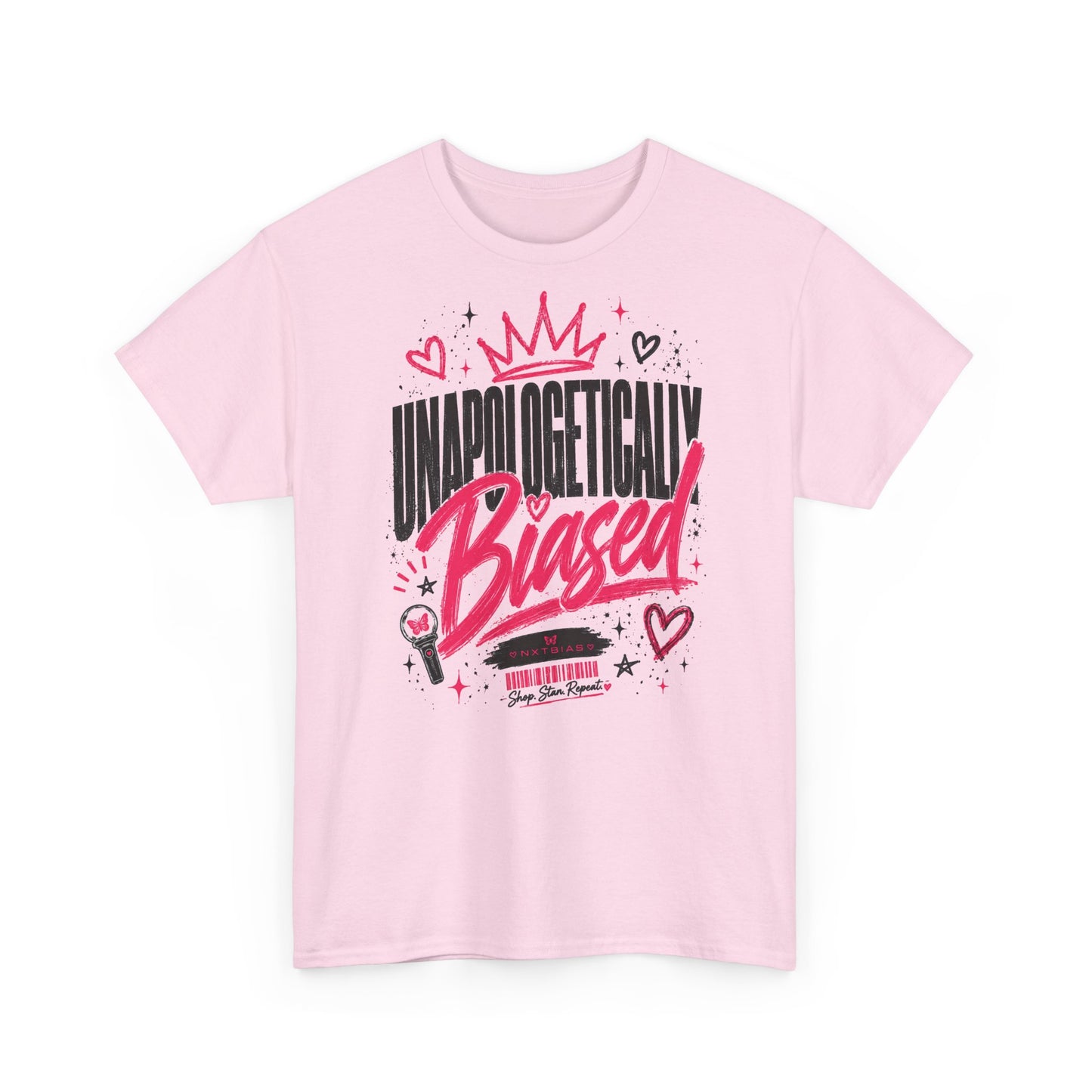 Unapologetically Biased K-pop Tee | Crown & Hearts Script