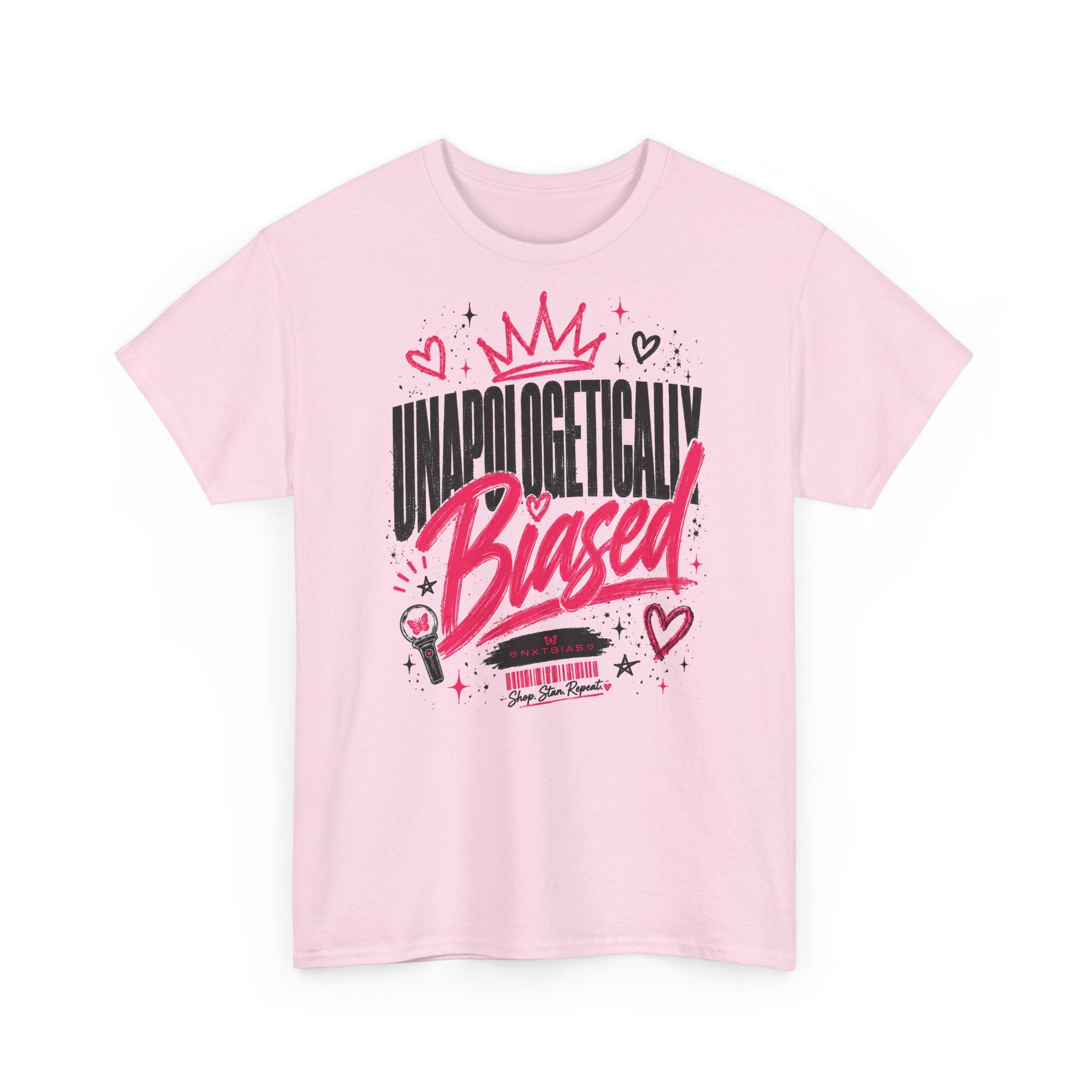 Unapologetically Biased K-pop Tee | Crown & Hearts Script
