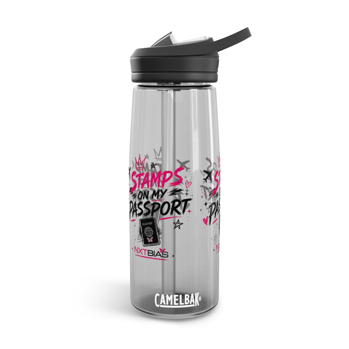 Stamps on My Passport Water Bottle