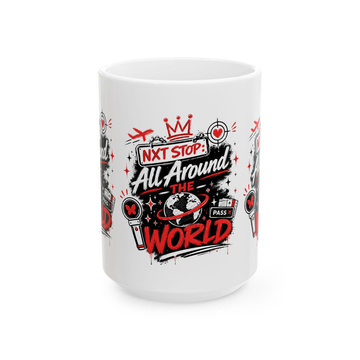 All Around the World Travel Mug — Red Passport Map