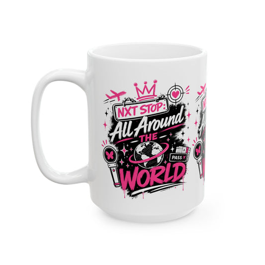 All Around the World Mug | Travel Passport Plane Globe Design