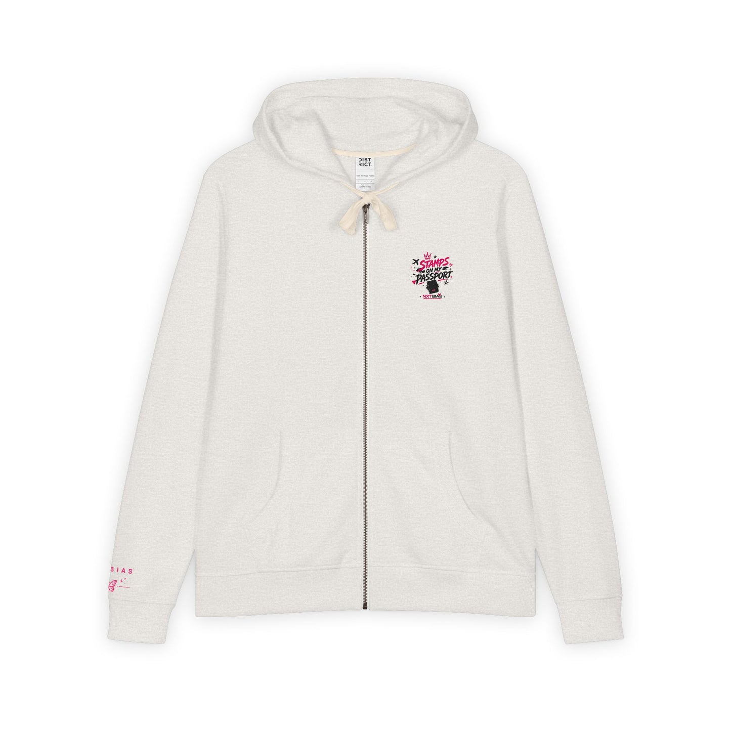 Stamps on My Passport Zip-Up Hoodie | Travel Hoodie | Airport Outfit | Vacation Graphic Hoodie | Unisex Travel Sweatshirt | NXTBIAS