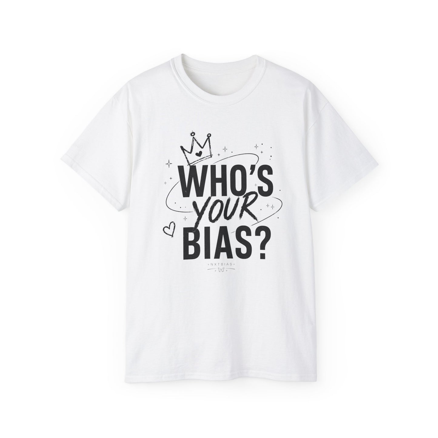 Who’s Your Bias T-shirt | K-pop Fan Shirt, Typography Crown Design