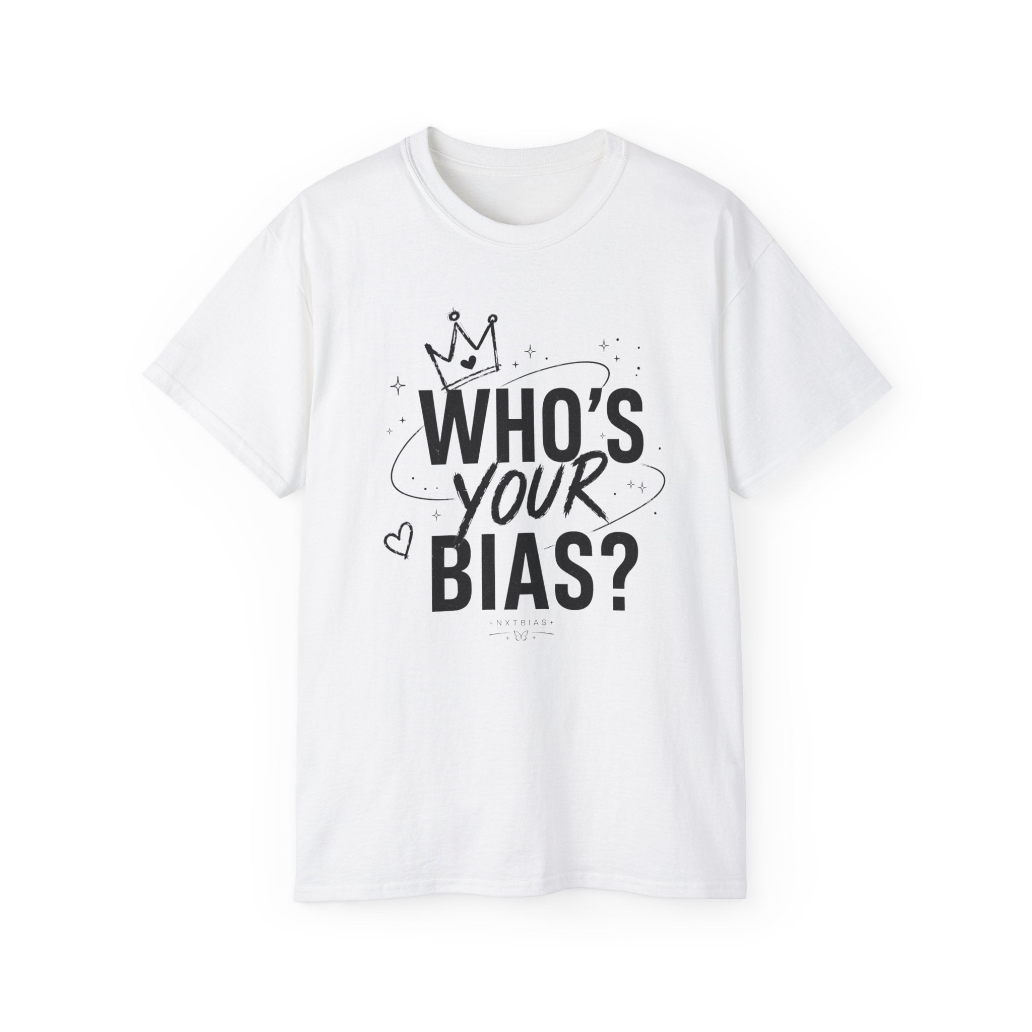 Who’s Your Bias T-shirt | K-pop Fan Shirt, Typography Crown Design