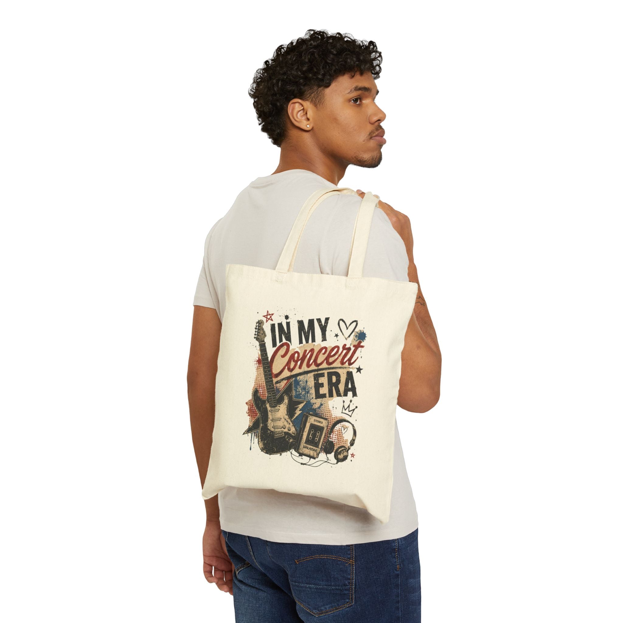 In My Concert Era Tote Bag | Music Guitar Headphones Canvas