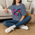 Graffiti Heart Crown Butterfly T-Shirt | Street Art K-Pop Inspired