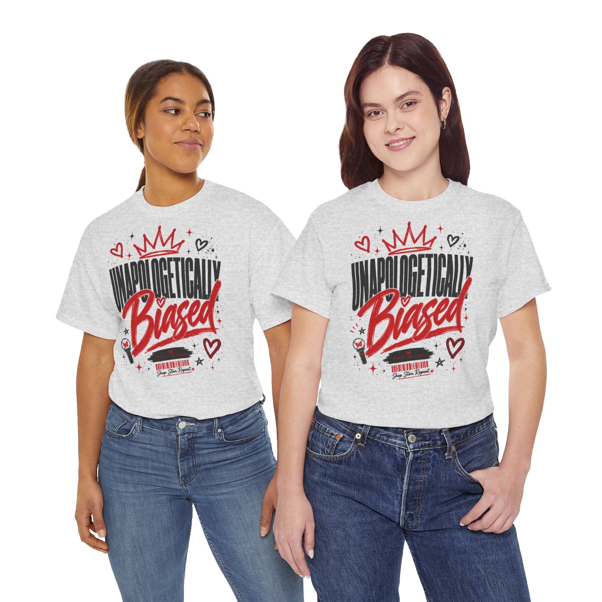 Unapologetically Biased K-pop Tee | Crown & Hearts Script