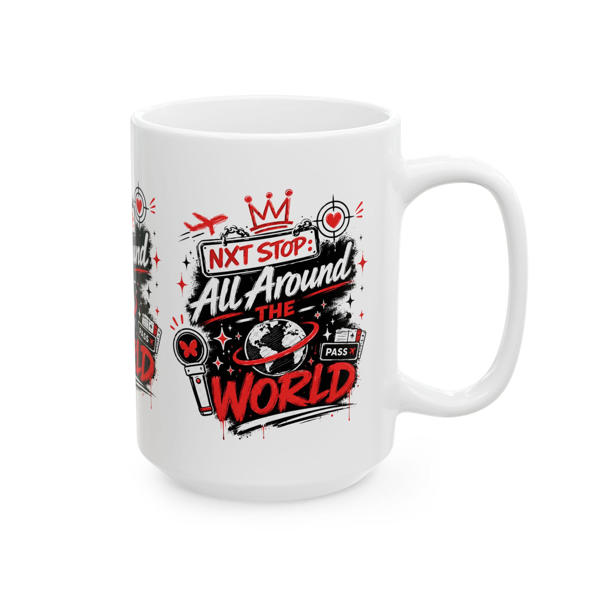 All Around the World Travel Mug — Red Passport Map