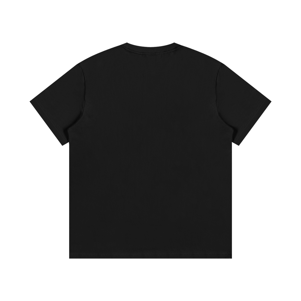 Back view of black Who's Your Bias graphic tee