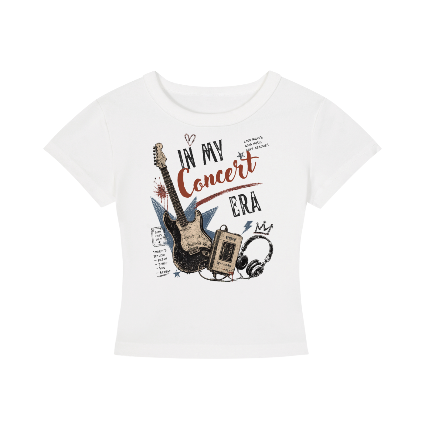 In My Concert Era Graphic T-Shirt | Vintage Music Festival Tee | Guitar & Headphones Streetwear | NXTBIAS