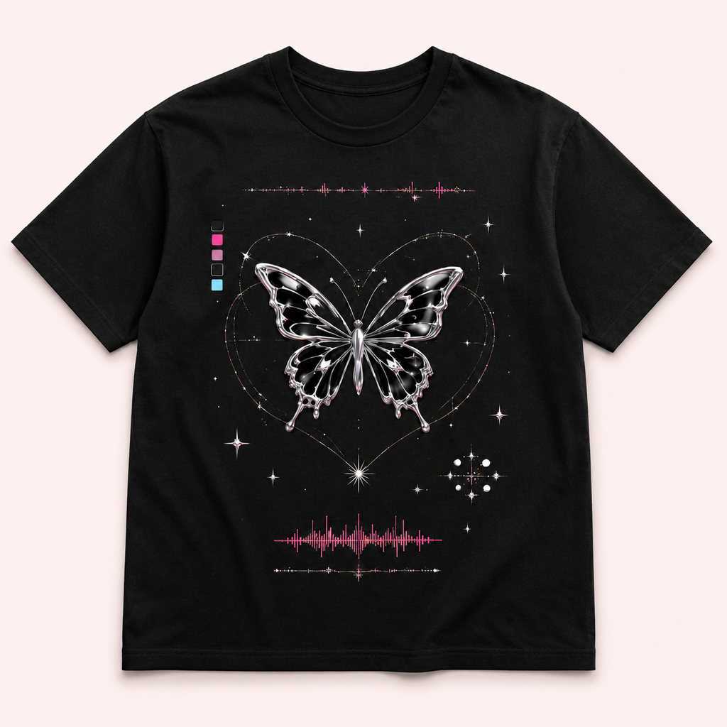 Chrome Frequency Butterfly Graphic Tee