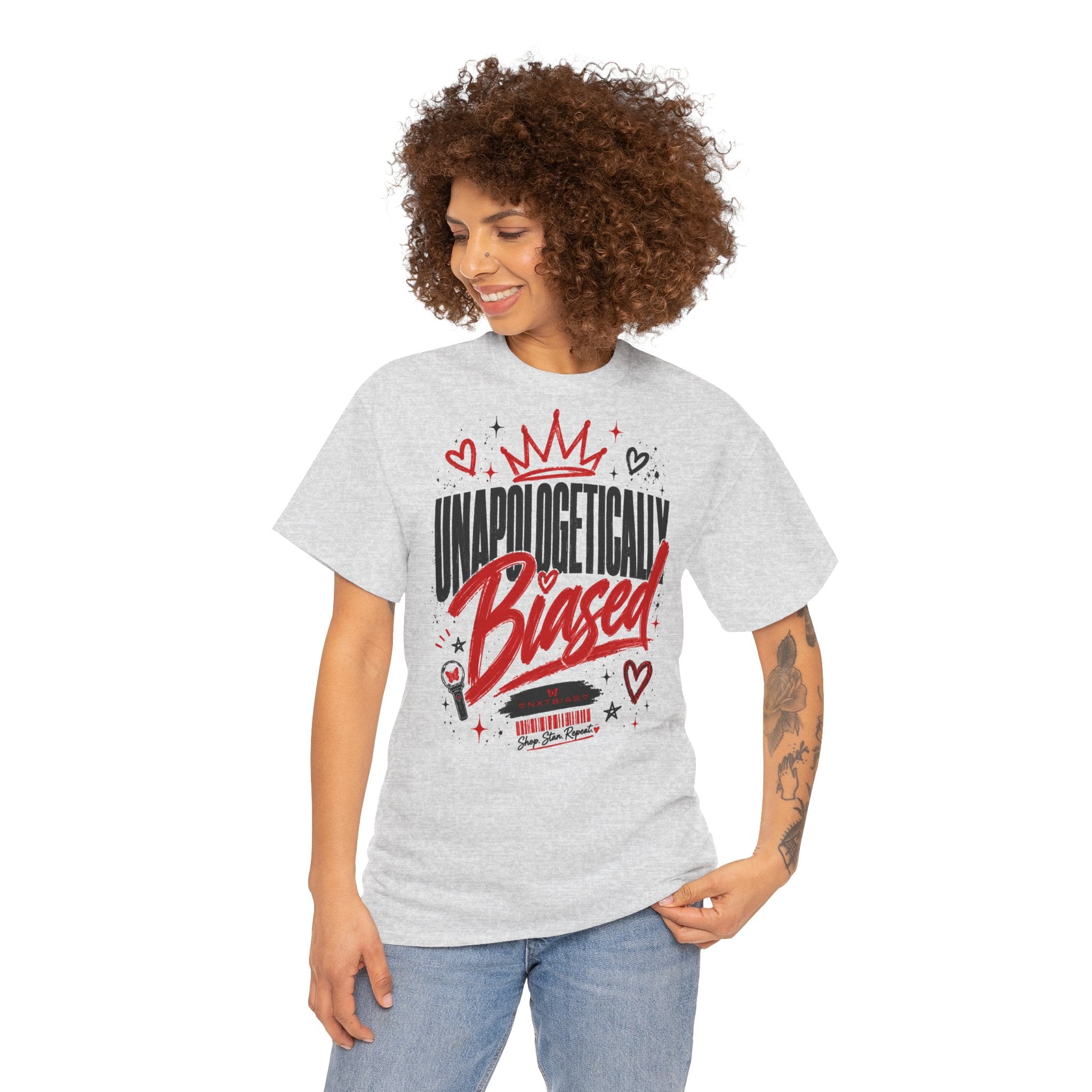 Unapologetically Biased K-pop Tee | Crown & Hearts Script