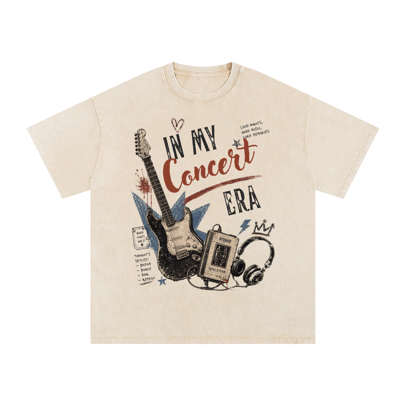 In My Concert Era Snow Washed Oversized T-Shirt | Vintage Festival Graphic Tee | Oversized Streetwear Shirt | NXTBIAS