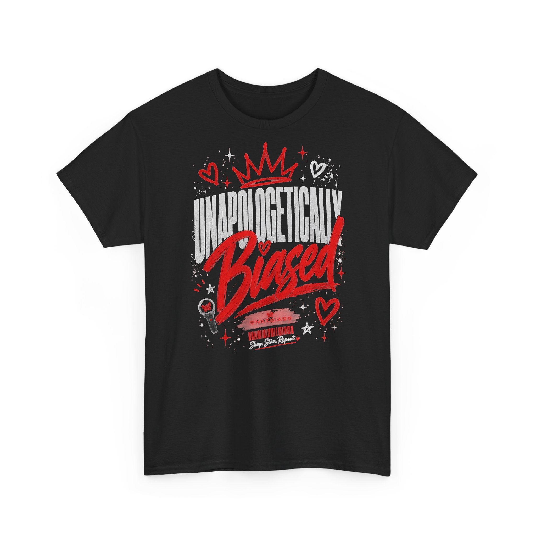 Unapologetically Biased K-pop Tee | Crown & Hearts Script