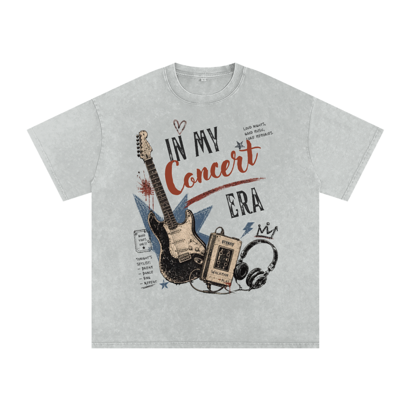 In My Concert Era Snow Washed Oversized T-Shirt | Vintage Festival Graphic Tee | Oversized Streetwear Shirt | NXTBIAS
