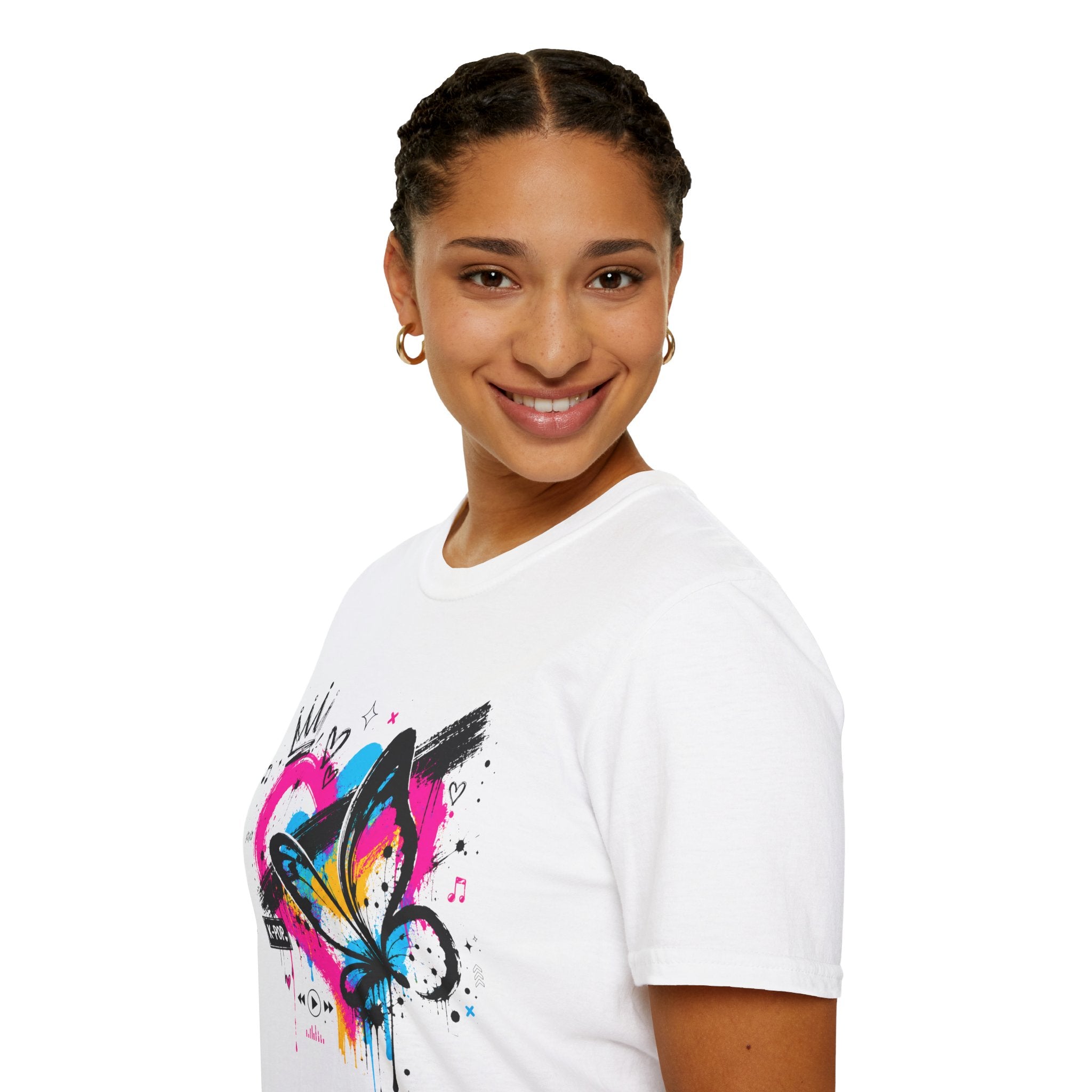 Graffiti Heart Crown Butterfly T-Shirt | Street Art K-Pop Inspired