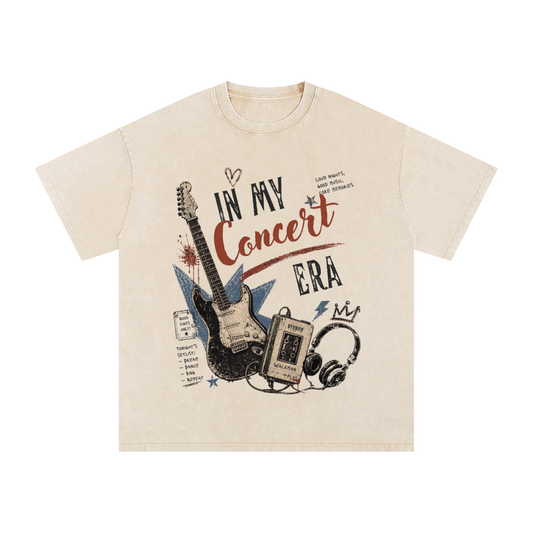 In My Concert Era Snow Washed Oversized T-Shirt | Vintage Festival Graphic Tee | Oversized Streetwear Shirt | NXTBIAS
