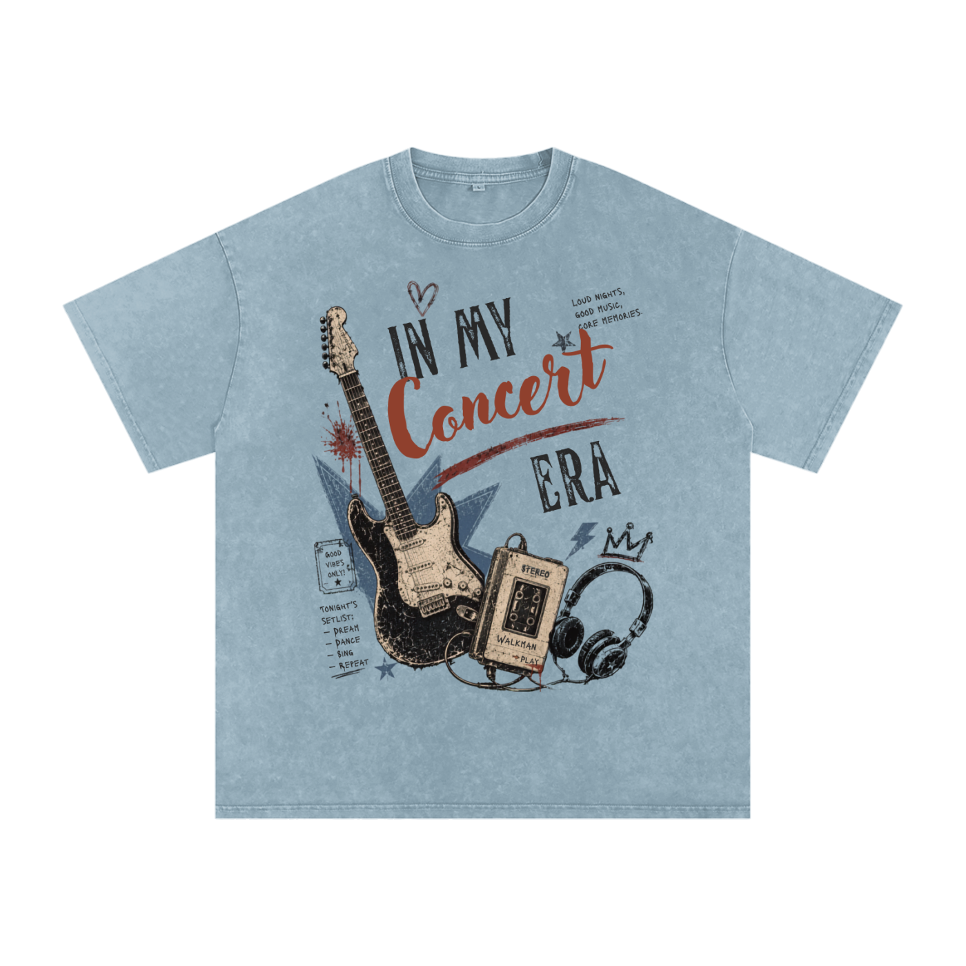 In My Concert Era Snow Washed Oversized T-Shirt | Vintage Festival Graphic Tee | Oversized Streetwear Shirt | NXTBIAS