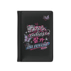 Front of black Global Goodbye multilingual passport cover