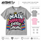 Main Character Energy spirit week T-shirt for kids and adults in gray and pink by NXTBIAS