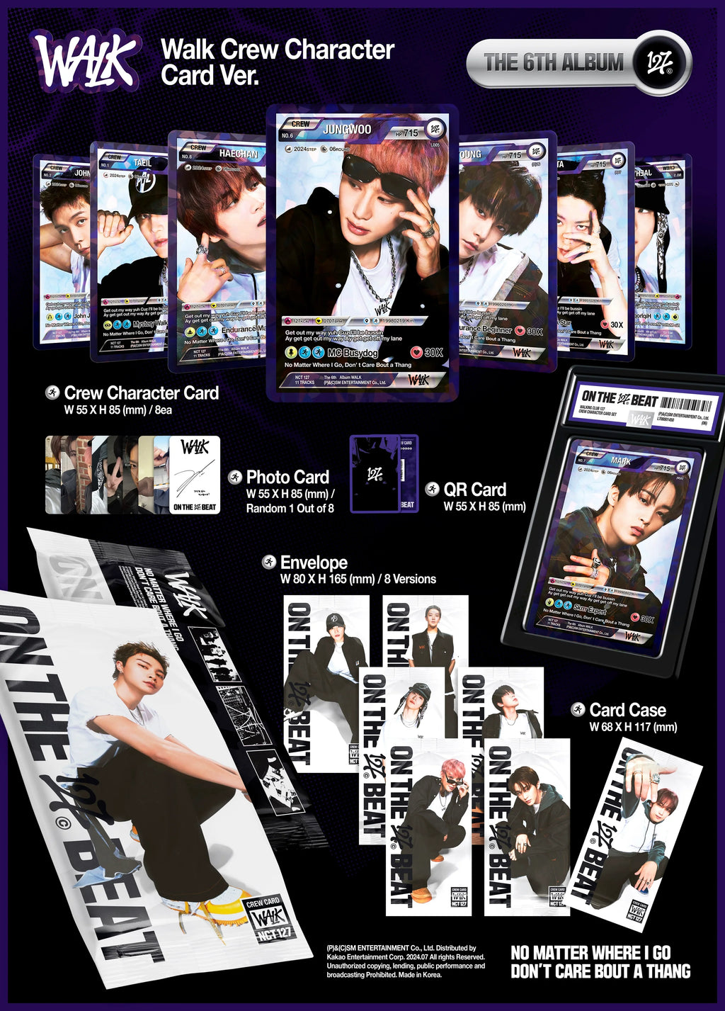 NCT 127 WALK Crew Character Card Version inclusions