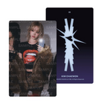 LE SSERAFIM CRAZY mini photocard featuring a member portrait and official card back design.