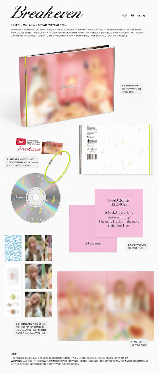 ILLIT BREAK EVEN Standard Version album contents and photocard preview