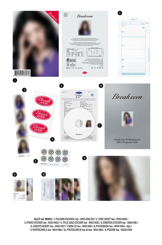 ILLIT BREAK EVEN GLLIT Version member album inclusions and photocards
