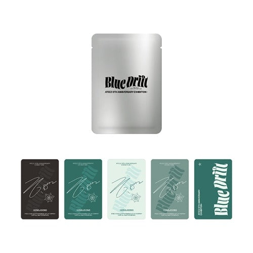 ATEEZ Blue Drift 8th Anniversary Exhibition official random photocard pack with collectible cards