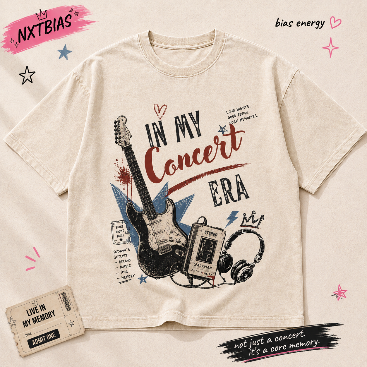 In My Concert Era | Snow Washed Oversized Graphic Tee