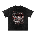 Vroom Vroom black snow-washed oversized graphic tee front view