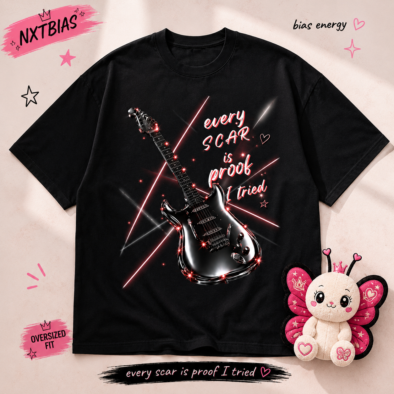 Every Scar Is Proof I Tried | Vintage Guitar Graphic Tee