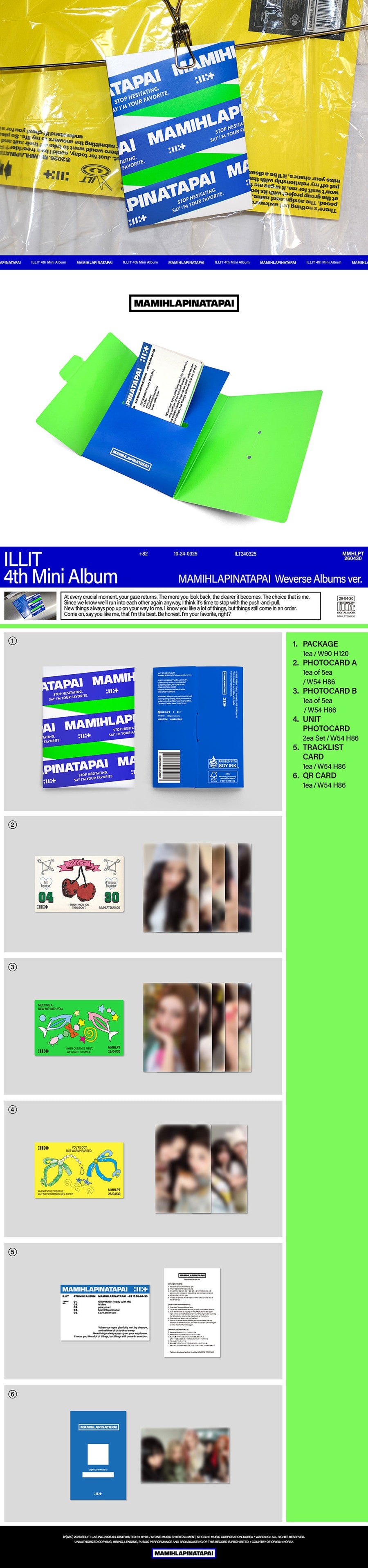 ILLIT MAMIHLAPINATAPAI Weverse Albums Version album inclusions