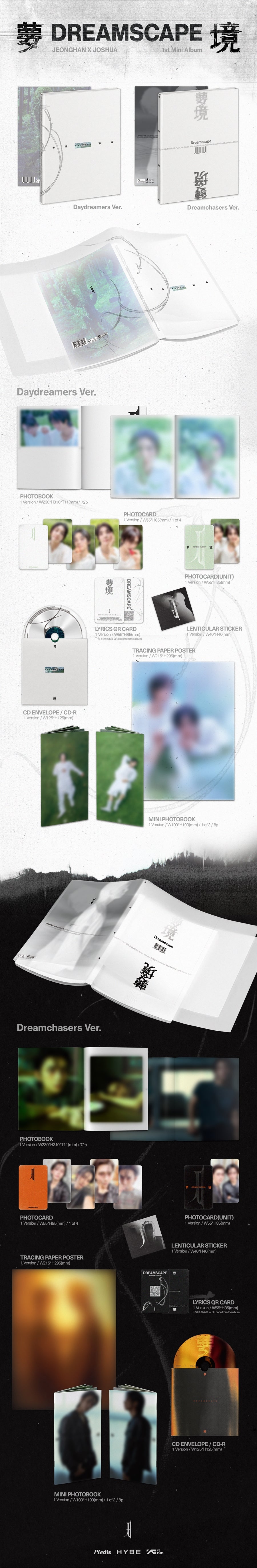 JEONGHAN X JOSHUA SEVENTEEN DREAMSCAPE 1st Mini Album official album contents